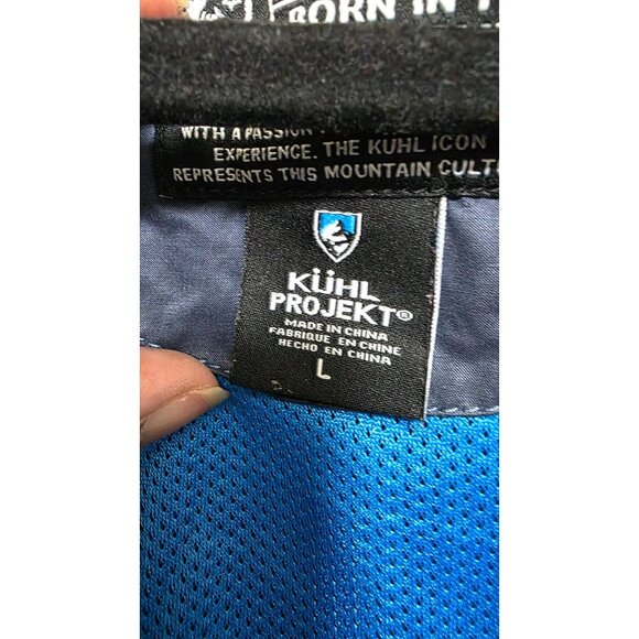 Kühl Long Hooded Windbreaker Rains Jacket Zippered Pockets Size L - Picture 6 of 9